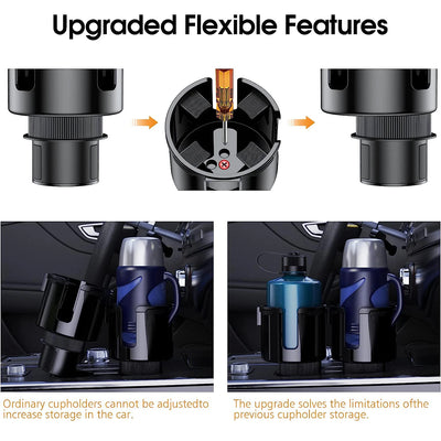 Car Cup Holder Expander Cupholder Adapter Multipurpose Auto Interior Expandable Organizer Storage Accessories With Phone Holder