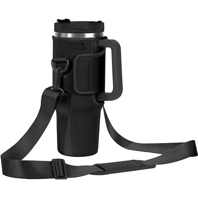 Water Bottle Carrier Bag Compatible with 40oz Tumbler with Handle, Water Bottle Holder with Adjustable Shoulder Strap